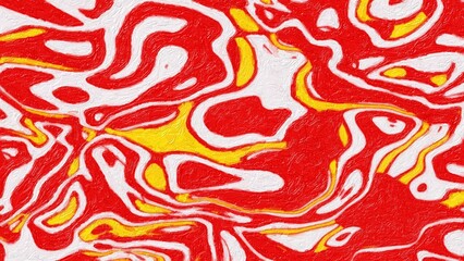 Abstract Paint with Unique Pattern in Red and Yellow combination best for wall decoration, interior design, coffeeshop Industries
