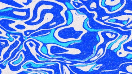 Abstract Paint with Unique Pattern in Blue and White combination best for wall decoration, interior design, coffeeshop Industries