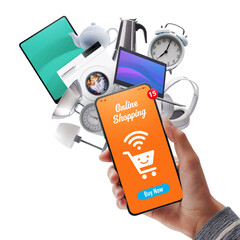 Online shopping app on smartphone