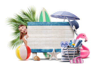 Old wooden sign at the beach