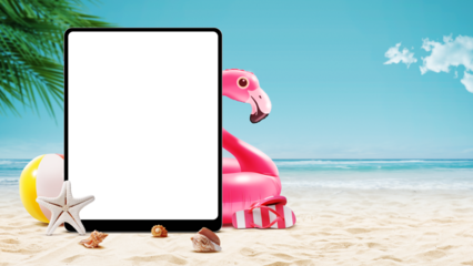Digital tablet and beach accessories