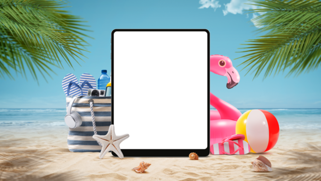 Digital tablet and beach accessories