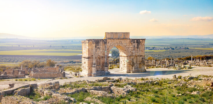 Roman ruins of Volubilis- Meknes province in Morocco