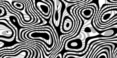 Obraz premium Black wavy lines and shapes, abstract vector background, creative pattern