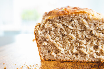 healthy plant-based food, vegan homemade banana bread