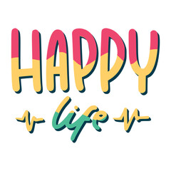 Happy Life Sticker. Dignity Lettering Stickers