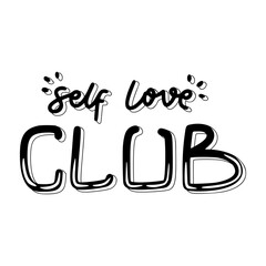 Self Love Club Sticker. Dignity Lettering Stickers