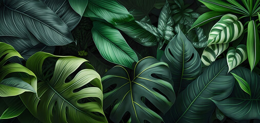 Immerse Yourself in Nature with a Tropical Jungle Leaves Wallpaper