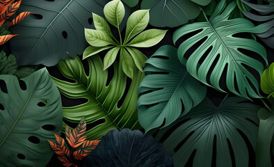 Evoke the Essence of the Tropics with a Plant Leaves Background for Your Wallpaper