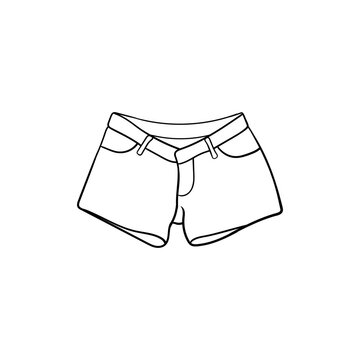 black and white shorts outline clip art preview