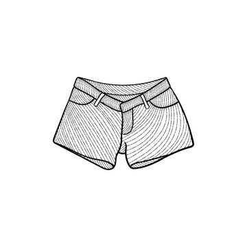 black and white shorts drawing clip art preview