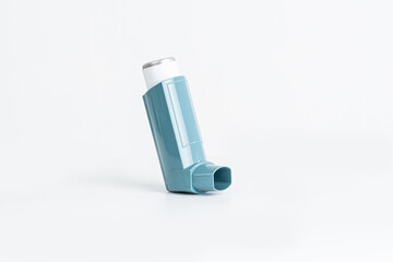 Ashtma inhaler isolated on white background.