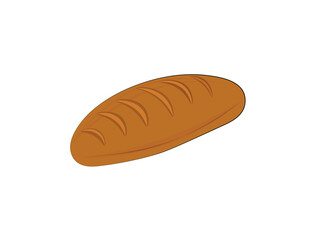 loaf of bread. Colored illustration of a bread, isolated