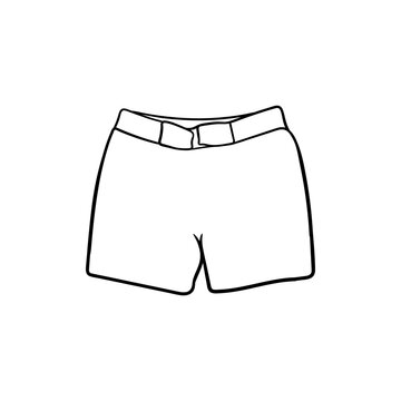 black and white shorts outline clip art preview