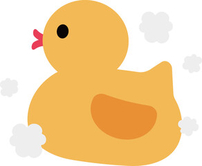 ゆるかわなおもちゃのアヒル　石鹼の泡