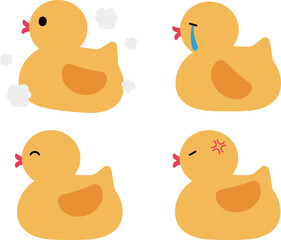 ゆるかわなおもちゃのアヒル4種セット　カラー