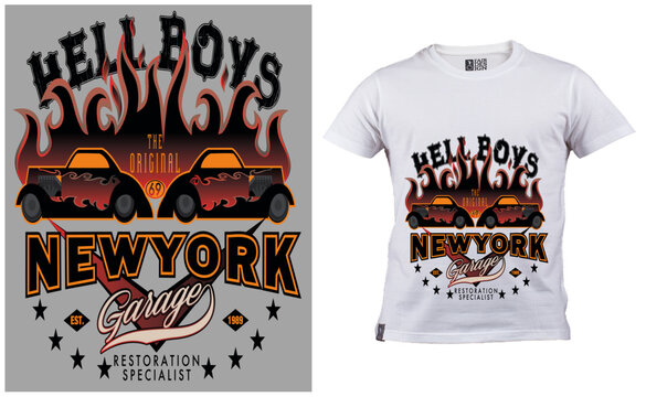 hell boyes  t shirt design, new york   t shirt design,