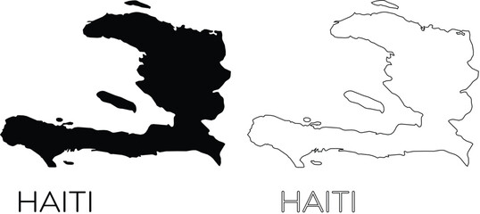 Haiti map silhouette