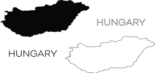 Hungary map silhouette