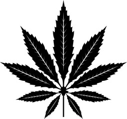 Cannabis leaf vector icon. Marijuana legalize symbol, marijuana or hemp icon, cannabis medical sign vector illustration.