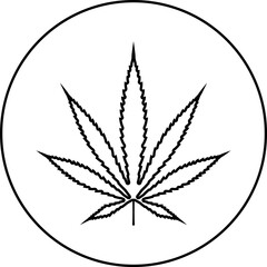 Cannabis leaf vector icon. Marijuana legalize symbol, marijuana or hemp icon, cannabis medical sign vector illustration.