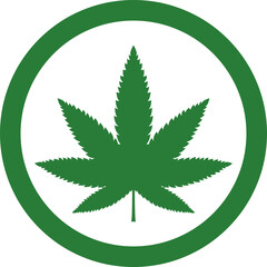 Cannabis leaf vector icon. Marijuana legalize symbol, marijuana or hemp icon, cannabis medical sign vector illustration.