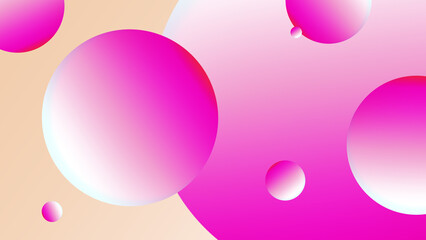 Abstract liquid fluid circles pink, red , and orange color background with copy space. 3D sphere shape pastel color design. Creative minimal bubble trendy gradient template. illustration