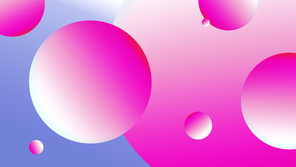 Abstract liquid fluid circles pink, red , and dark blue color background with copy space. 3D sphere shape pastel color design. Creative minimal bubble trendy gradient template. illustration