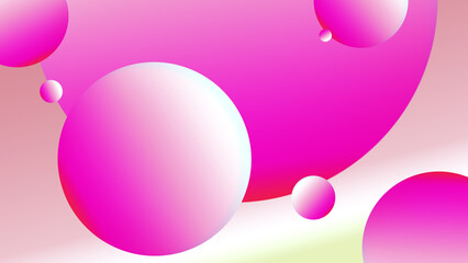 Abstract liquid fluid circles pink, red, brown, and yellow background with copy space. 3D sphere shape pastel color design. Creative minimal bubble trendy gradient template. illustration