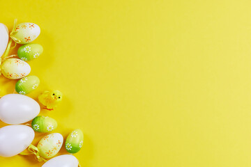 yellow easter eggs background