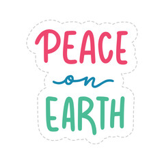 Peace On Earth Sticker. Peace And Love Lettering Stickers