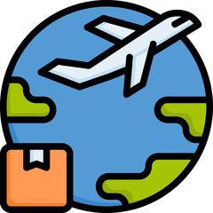 World shipping icon for ecommerce, business, online, retail, delivery, shopping and supermarket