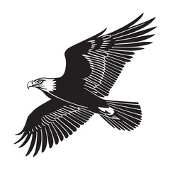 Obraz premium eagle silhouette. tattoo icon vector