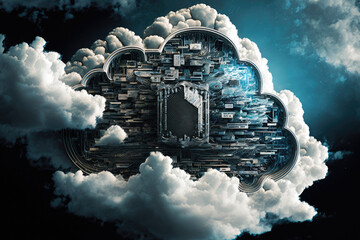 Abstract Representation of the Cloud for Cloud Computing Generative AI