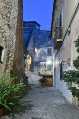 A narrow street among the old houses of Pietravairano, a rural town in the province of Caserta, Italiy.