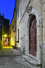 A narrow street among the old houses of Pietravairano, a rural town in the province of Caserta, Italiy.