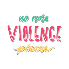 No More Violence Sticker. Peace And Love Lettering Stickers