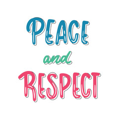 Peace And Respect Sticker. Peace And Love Lettering Stickers
