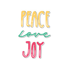 Peace Love Joy Sticker. Peace And Love Lettering Stickers