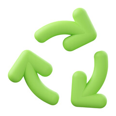 Recycle 3d render icon illustration