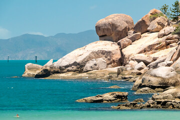 Large boulders and beach on Magnetic island, Australia