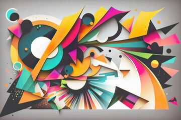 Wonderful shapes very abstract that looks good colorful background.AI generated abstract geometric 3D render illustration.
