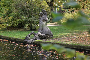 Park view in Hofgarten Bayreuth in autumn