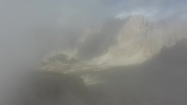 Aerial video of Monte Re Gosla in the Italian Dolomites (Passo Gio)