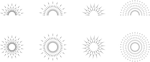 Sunburst set. Big collection sunburst best quality. Vector