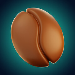 Obraz premium Premium Coffee bean icon 3d rendering on isolated background