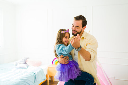 Loving Dad Dancing With His Little Girl