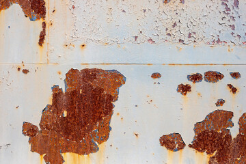 Old painted metal texture with traces of rust