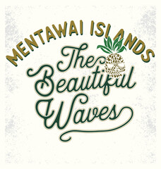 Surf typography, t-shirt graphics, vectors