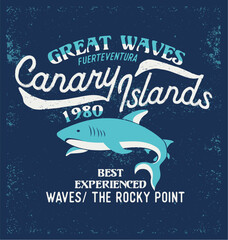 Surf typography, t-shirt graphics, vectors